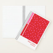 Red Ditsy Floral Vertical Palette Notebook ノートブック (内側)