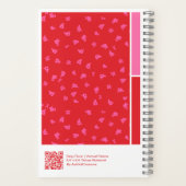 Red Ditsy Floral Vertical Palette Notebook ノートブック (裏面)