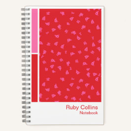 Red Ditsy Floral Vertical Palette Notebook ノートブック