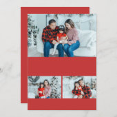 Red DIY 5x7 3フォトコラージュテンプレート シーズンカード (正面/裏面)