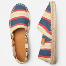 RED DK BLUE CREME MEN'S スリップまたは滑ること ON ESPADRILLES