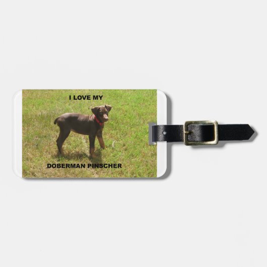 Red_doberman_love w pic ラゲッジタグ (正面横)