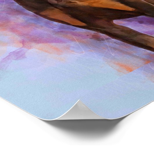 Red Doberman Pinscher 3/4 Front ポスター (角)