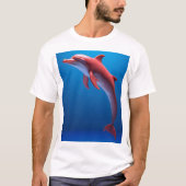 Red Dolphin Soaring Above the Clouds Tシャツ (正面)