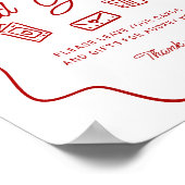 Red Doodle Cards and Gifts Display ポスター (角)