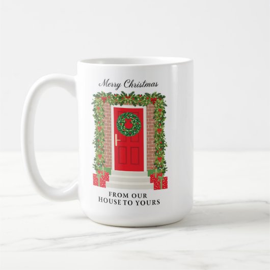 Red Door Garland Wreath House to Yours コーヒーマグカップ (左)
