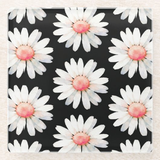 Red Dotted Daisy's ガラスコースター (正面)
