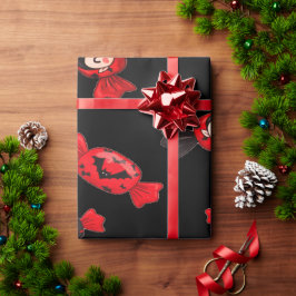 Red Dracula Candy For Halloween ラッピングペーパー