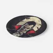 Red Dracula Gothic Horror Halloween ペーパープレート (アングル)