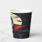 Red Dracula Gothic Horror Halloween 紙コップ (裏面)