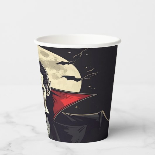 Red Dracula Gothic Horror Halloween 紙コップ (裏面)