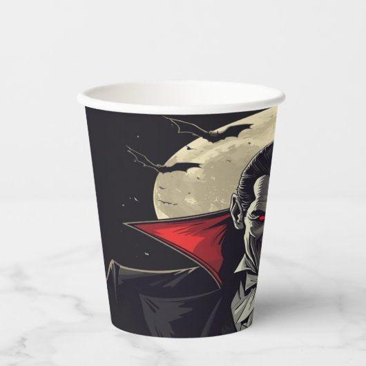 Red Dracula Gothic Horror Halloween 紙コップ (正面)