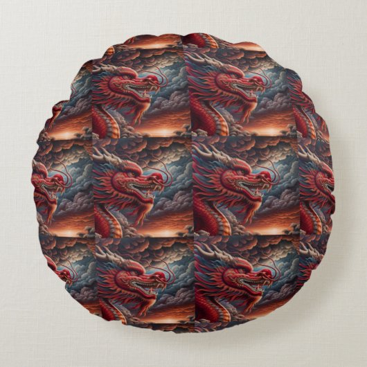 Red Dragon  ラウンドクッション (正面)