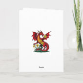 Red Dragon Amongst Daffodil Flowers カード (裏面)