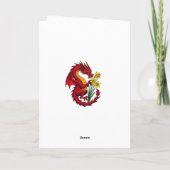Red Dragon And Daffodils Design カード (裏面)