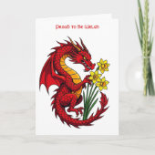 Red Dragon And Daffodils Design カード (正面)