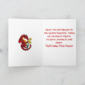 Red Dragon And Daffodils Design カード (内部)