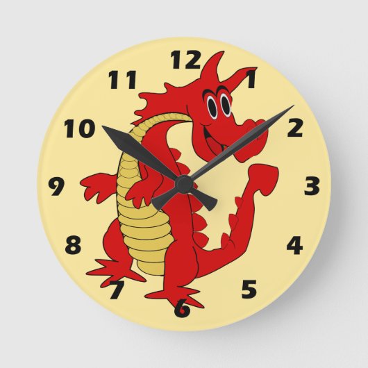Red Dragon Design ラウンド壁時計 (正面)