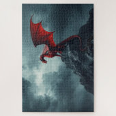 Red Dragon On Cliff Jigsaw Puzzle ジグソーパズル (縦)