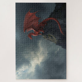 Red Dragon On Cliff Jigsaw Puzzle ジグソーパズル