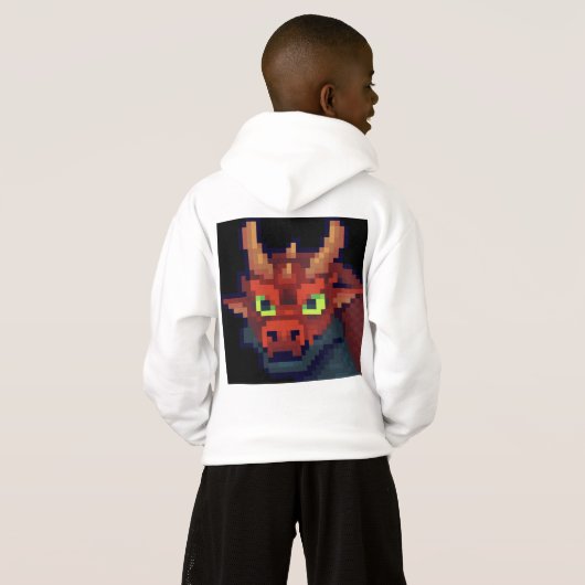 Red Dragon pixel art hoodie (裏面フル)
