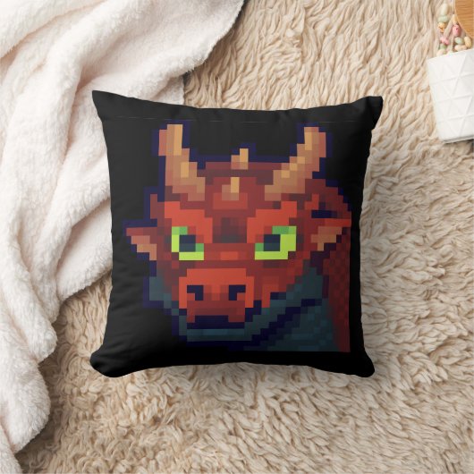 Red Dragon, Pixelart, Pixel Art クッション (ブランケット)
