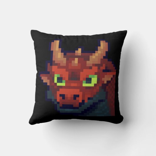 Red Dragon, Pixelart, Pixel Art クッション (裏面)