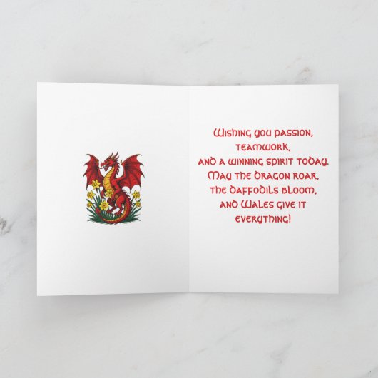 Red Dragon Stood Amongst Daffodils カード (内部)