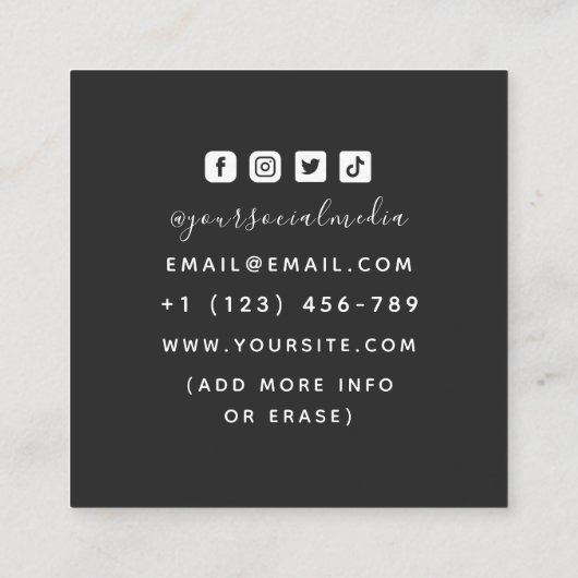 Red Dragon Tattoo Artist  スクエア名刺 (裏面)