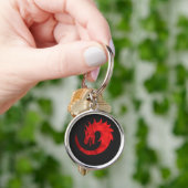 Red Dragon Totem Keychain - Circular Mythic Beast  キーホルダー (手)