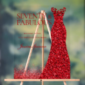 Red Dress Seventy & Fabulous 70th Birthday Party アクリルサイン (ニュートラル)