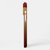 Red Dripping Paint Sparkling Gold Luxe Art Glow ✨ iPhoneケース (左側面)