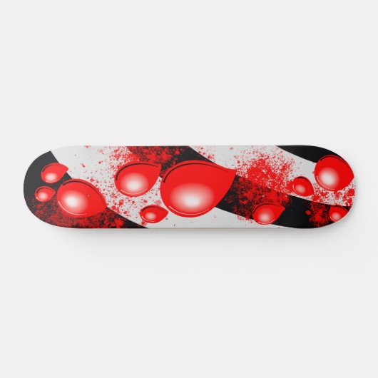 Red Drops – Abstract Skateboard Design スケートボード (横)