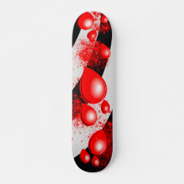 Red Drops – Abstract Skateboard Design スケートボード