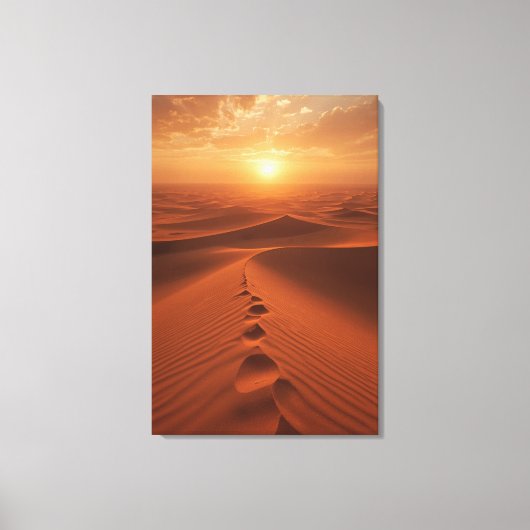 Red Dune Horizon – Sunlit Desert Path Canvas Print キャンバスプリント (正面)