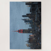Red Dusk SkylineのEmp St建物 ジグソーパズル (縦)