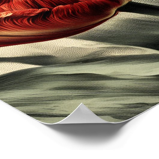 Red Dutch tulips ポスター (角)