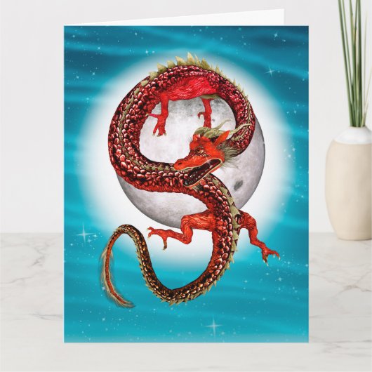 Red Eastern Dragon - Mythical Fantasy Creature カード (正面)