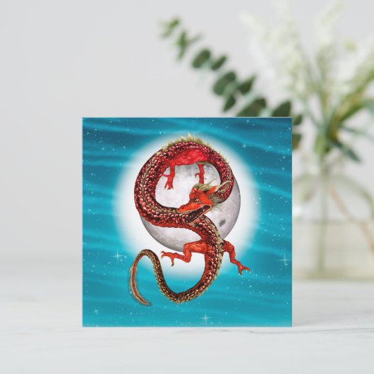 Red Eastern Dragon - Mythical Fantasy Creature カード (スタンド正面)