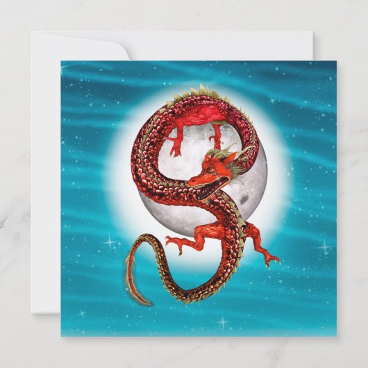 Red Eastern Dragon - Mythical Fantasy Creature カード (裏面)