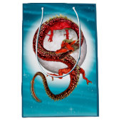 Red Eastern Dragon - Mythical Fantasy Creature ミディアムペーパーバッグ (正面)