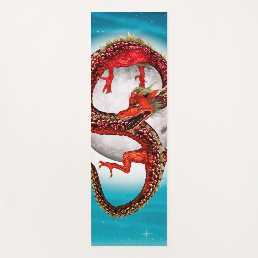Red Eastern Dragon - Mythical Fantasy Creature ヨガマット (正面)