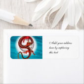 Red Eastern Dragon - Mythical Fantasy Creature ラベル (インサイチュ)