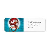 Red Eastern Dragon - Mythical Fantasy Creature ラベル (正面)