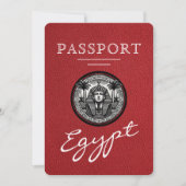 Red Egypt Passport Wedding Invitation 招待状 (正面)