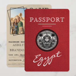Red Egypt Passport Wedding Save the Date セーブザデート
