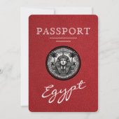 Red Egypt Passport Wedding Save the Date セーブザデート (正面)
