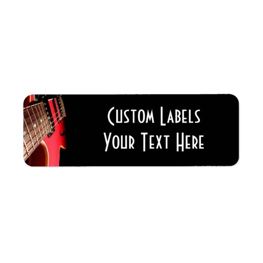 Red Electric Guitar Photo - PERSONALIZE ラベル (正面)