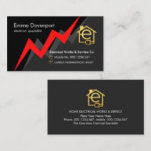 Red Electric Lightning Power Bolt 名刺 (正面/裏面)