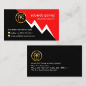 Red Electric Lightning Powers Your Name 名刺 (正面/裏面)